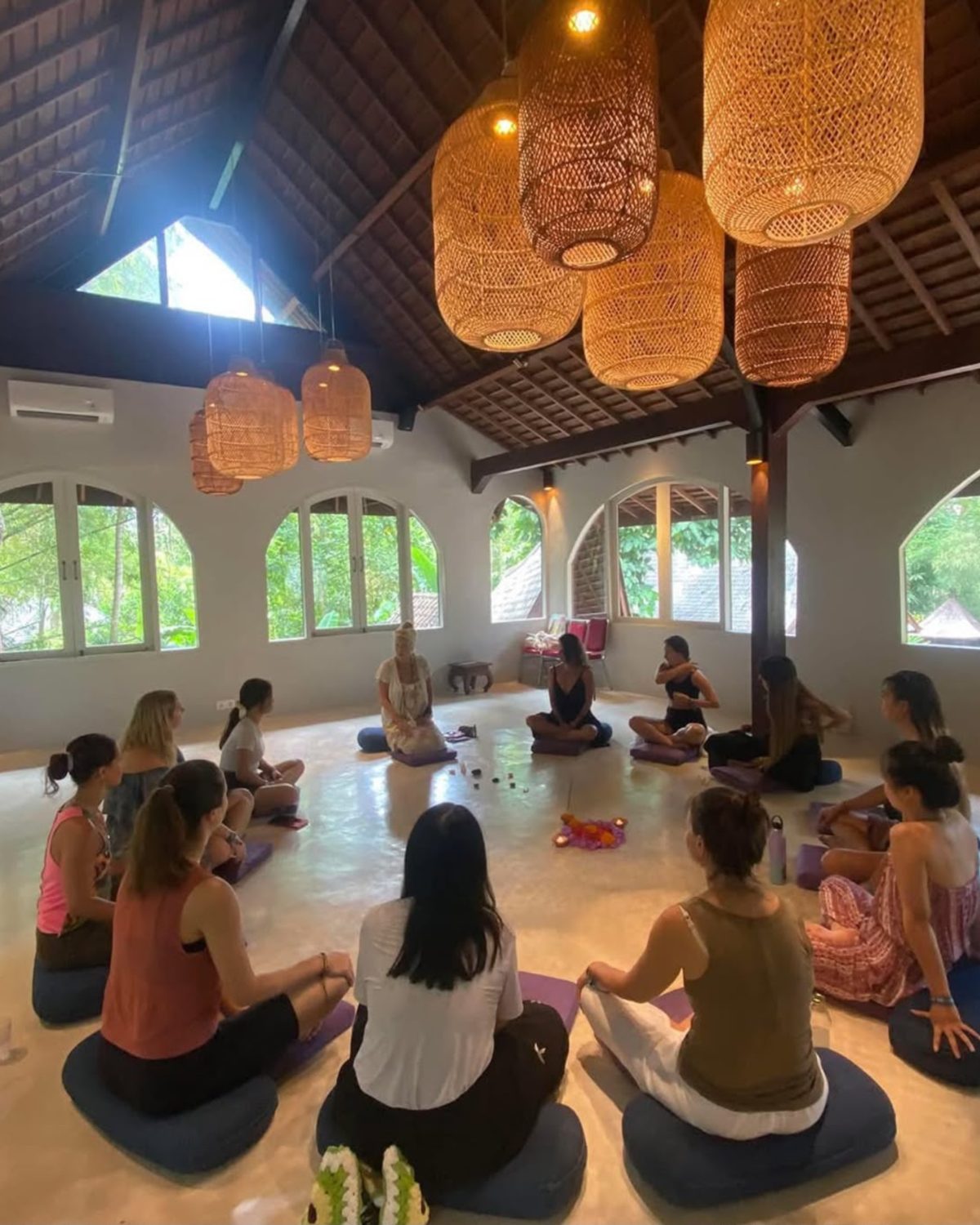 Women's sacred circle gathering in Bali
