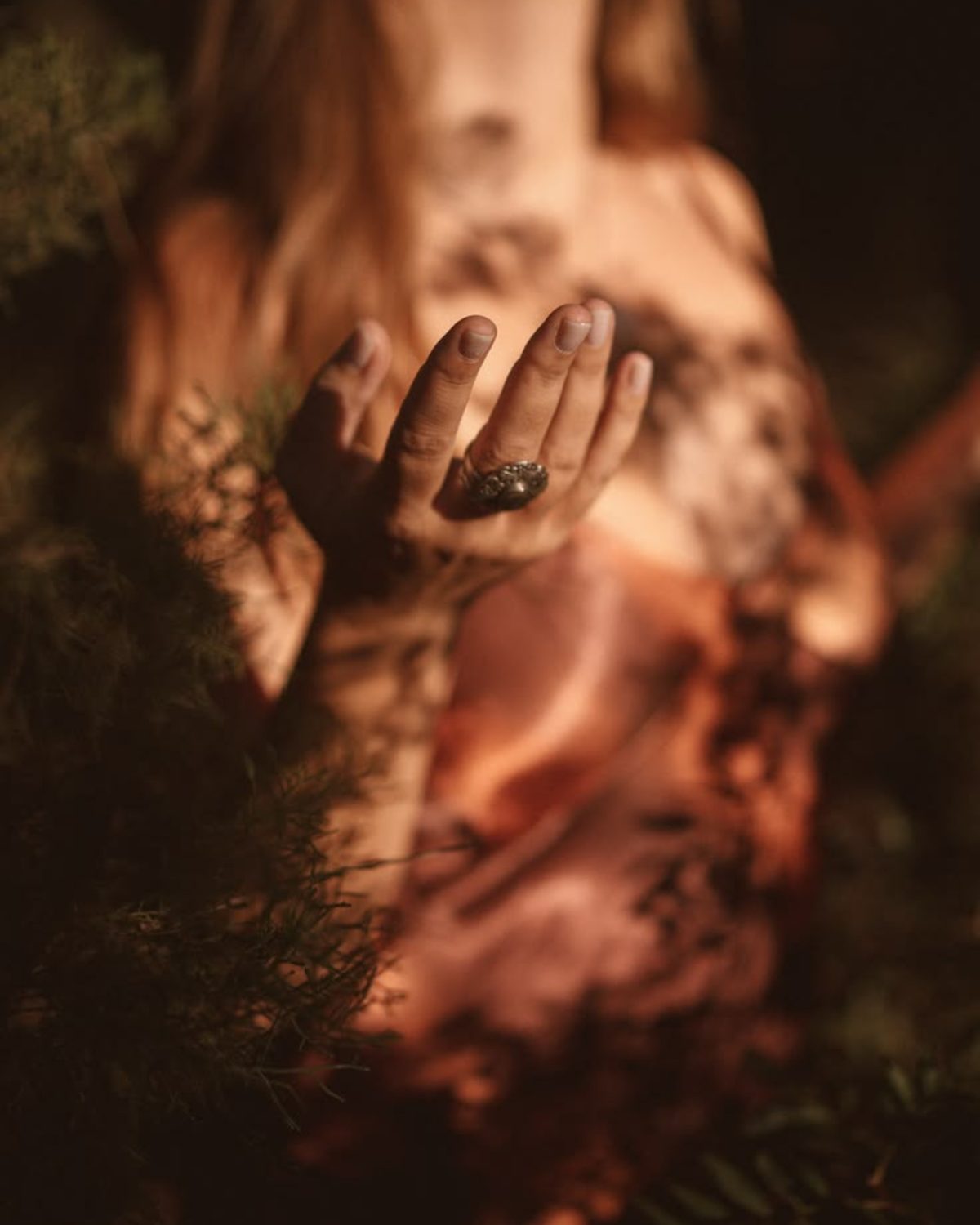 Woman reconnecting with herself in nature